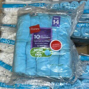 Hanes Girls’ Tagless Hipsters – LOT 47 - 240 pcs – 24 packs (10 ea) – Sz 14 -NEW